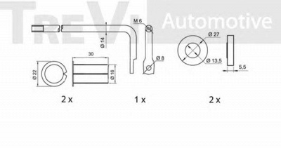 TREVI AUTOMOTIVE ta1776 -  Комплект роликов, поликлиновой ремень